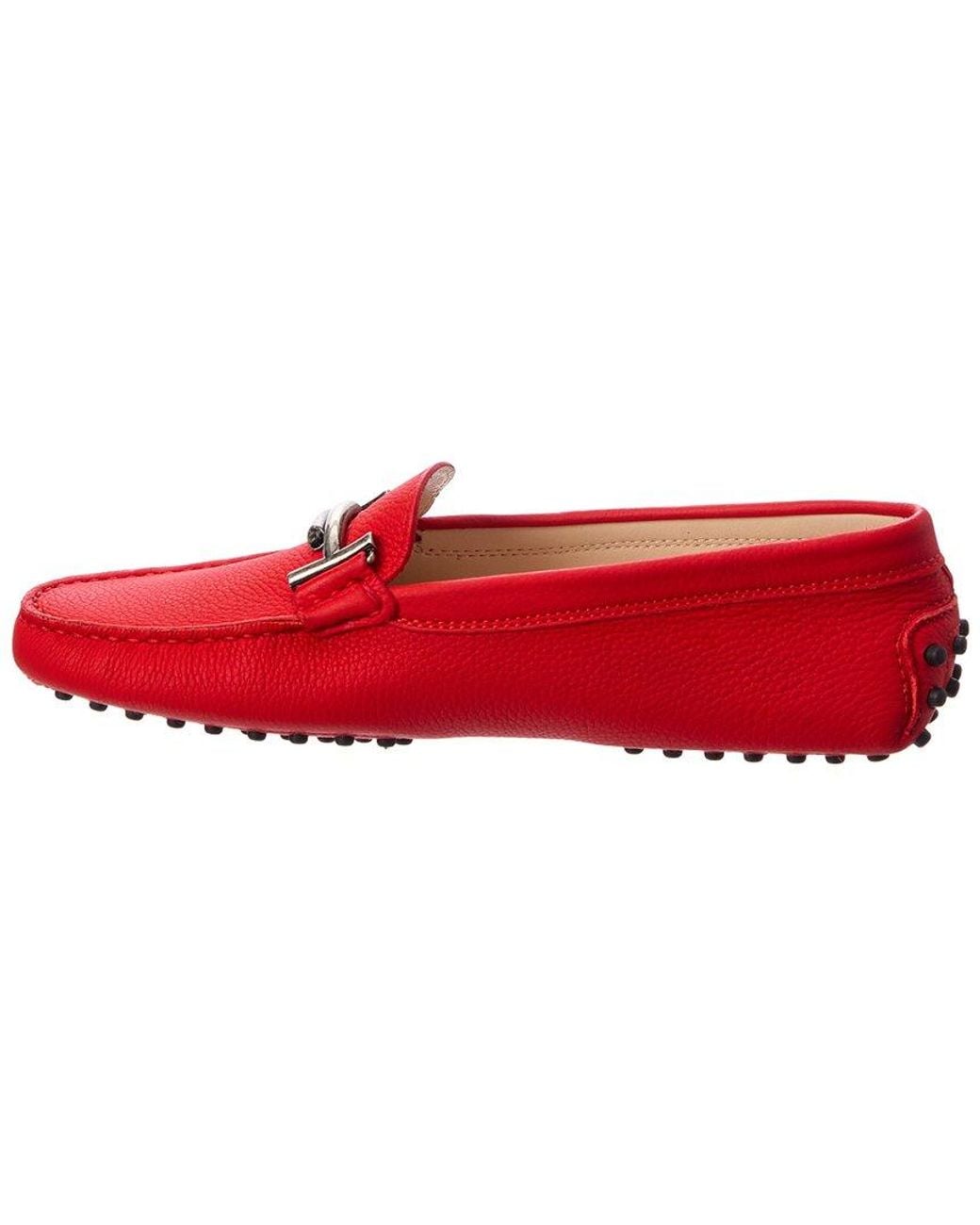 Tod's Red Leather Loafer