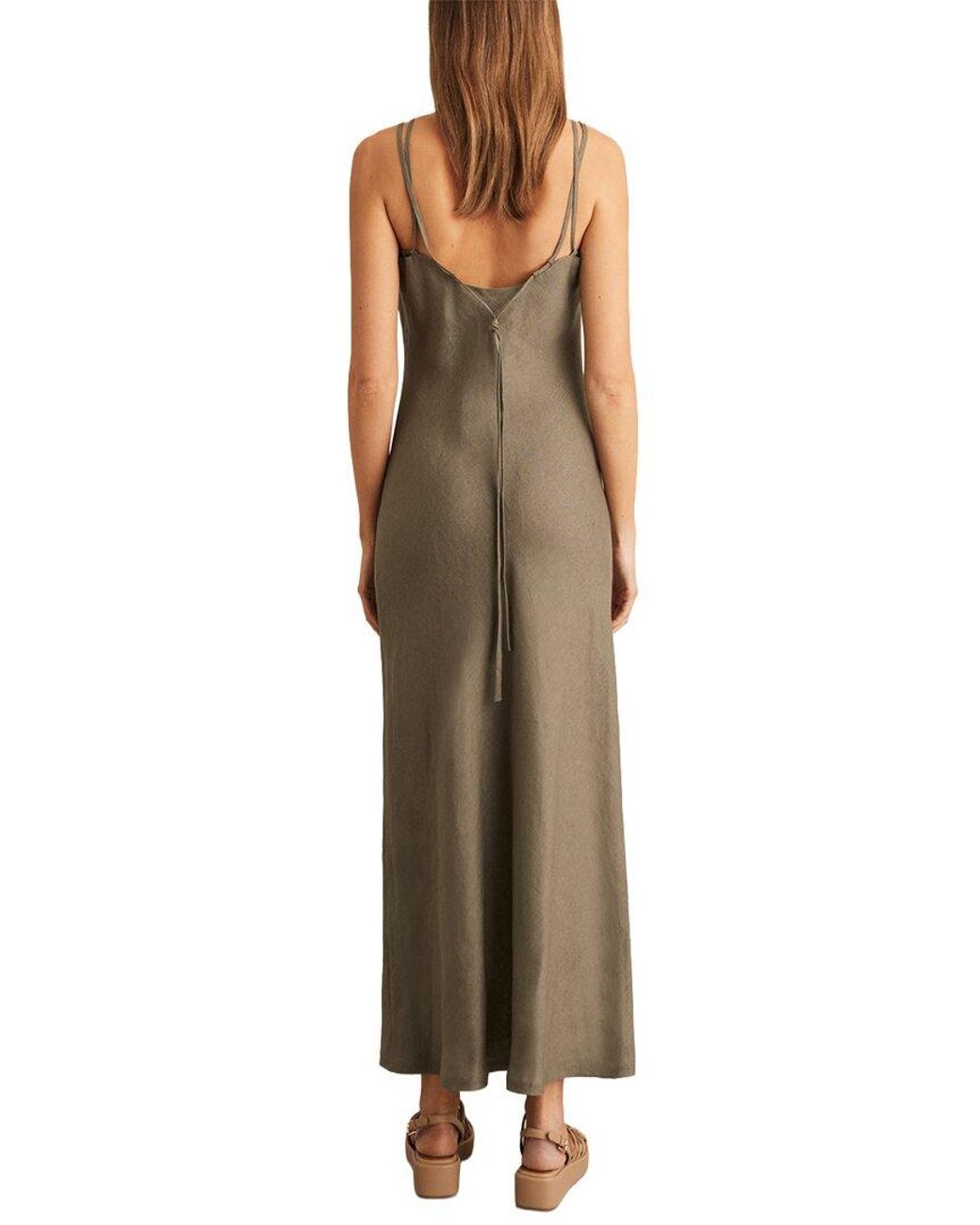 Reiss Natural Roxanne Linen Slip Dress