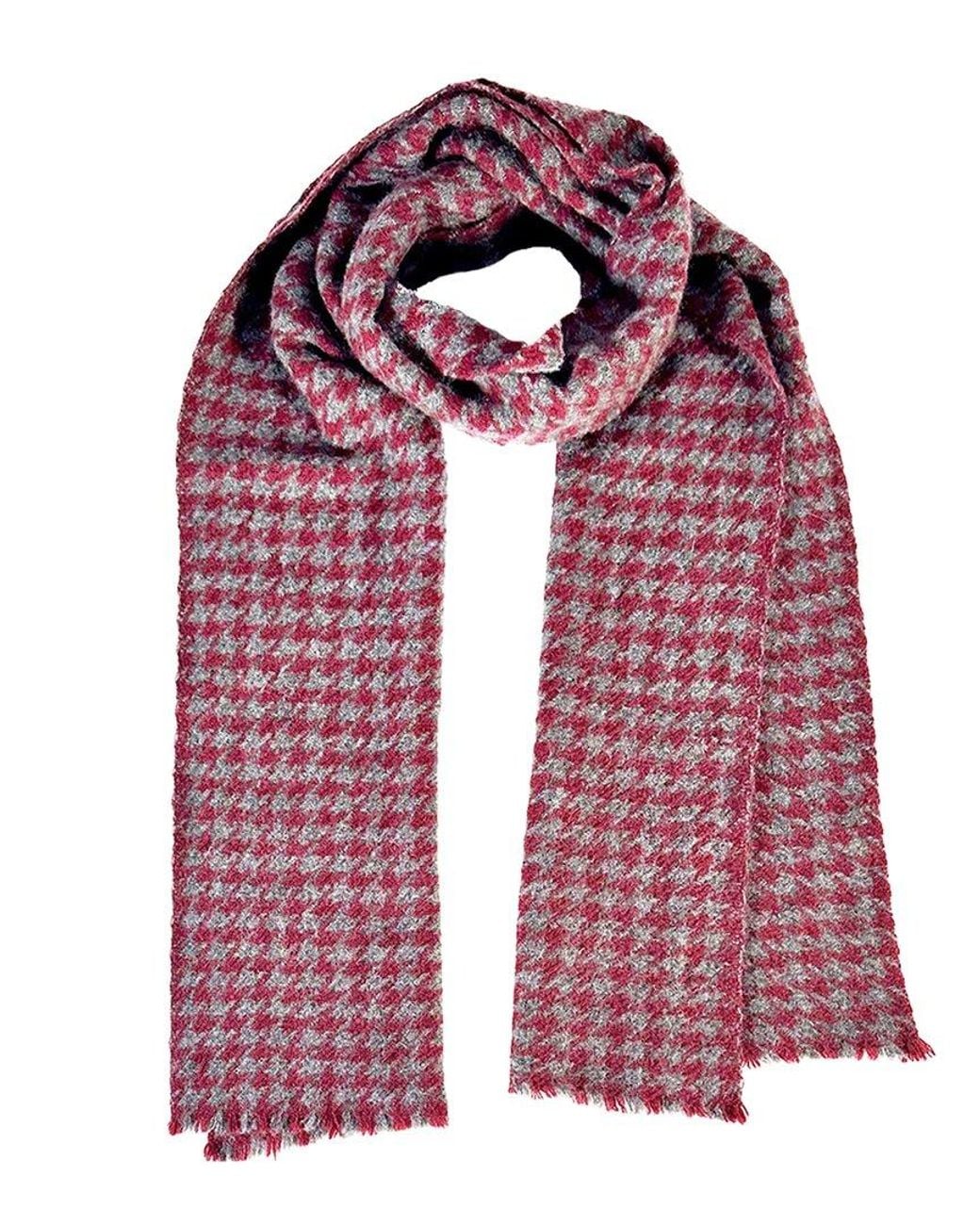 Blue Pacific Purple Houndstooth Cashmere-Blend Scarf
