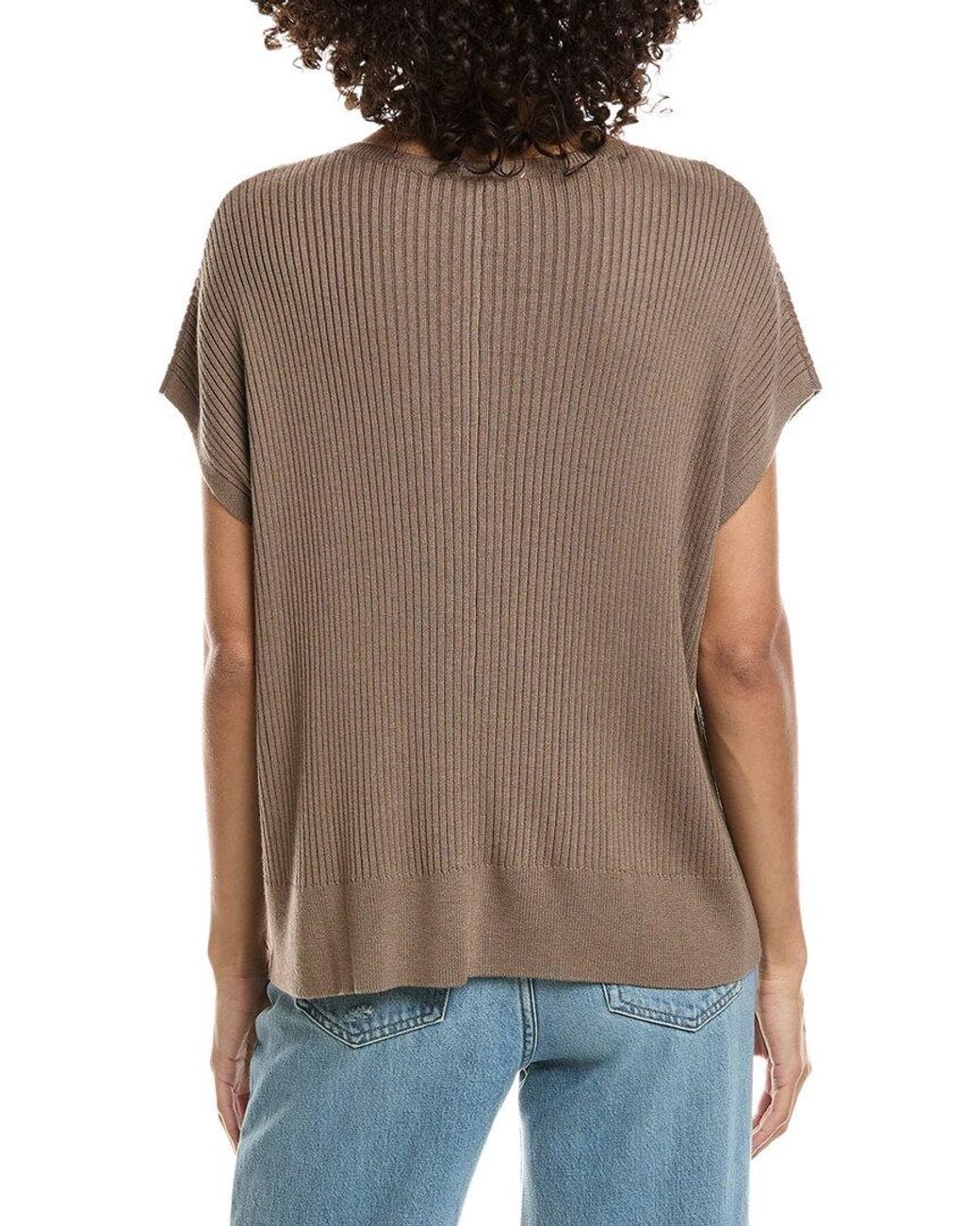 Splendid Brown Georgie V-Neck Cashmere-Blend Sweater