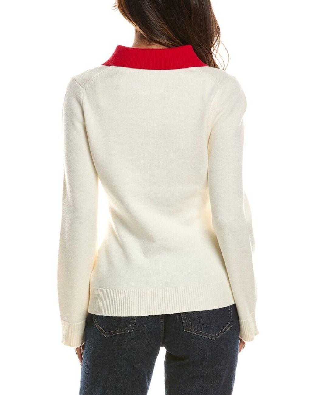 525 America White Polo Sweater