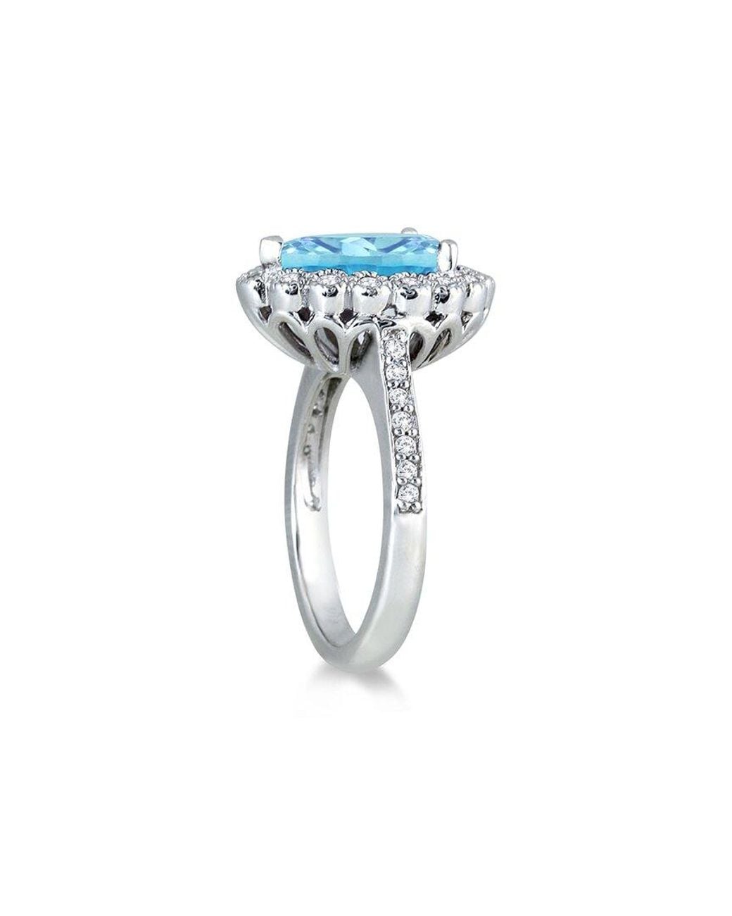 Gem Spark 14k 5.41 Ct. Tw. Diamond & Blue Topaz Ring