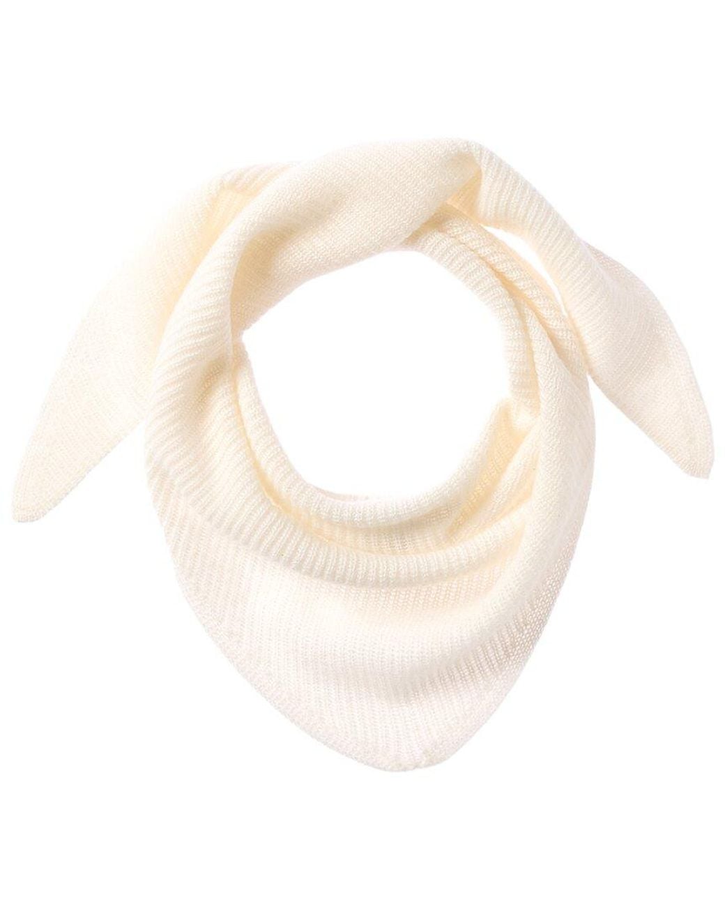 Phenix White Rib Knit Cashmere Neckerchief