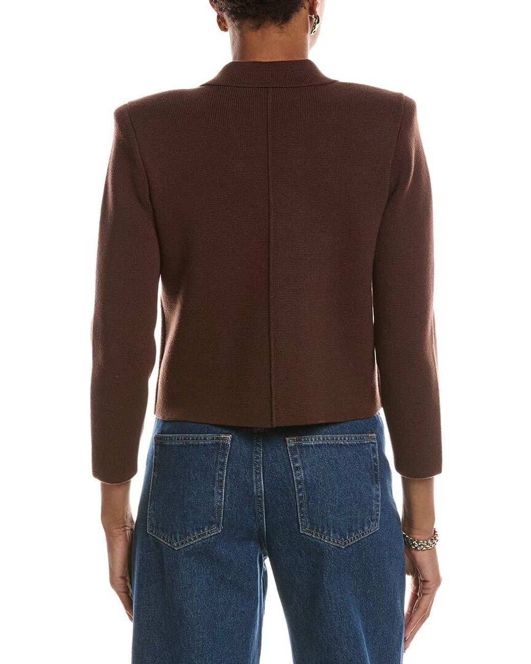 L'Agence Blue Madilyn Double Breasted Knit Jkt