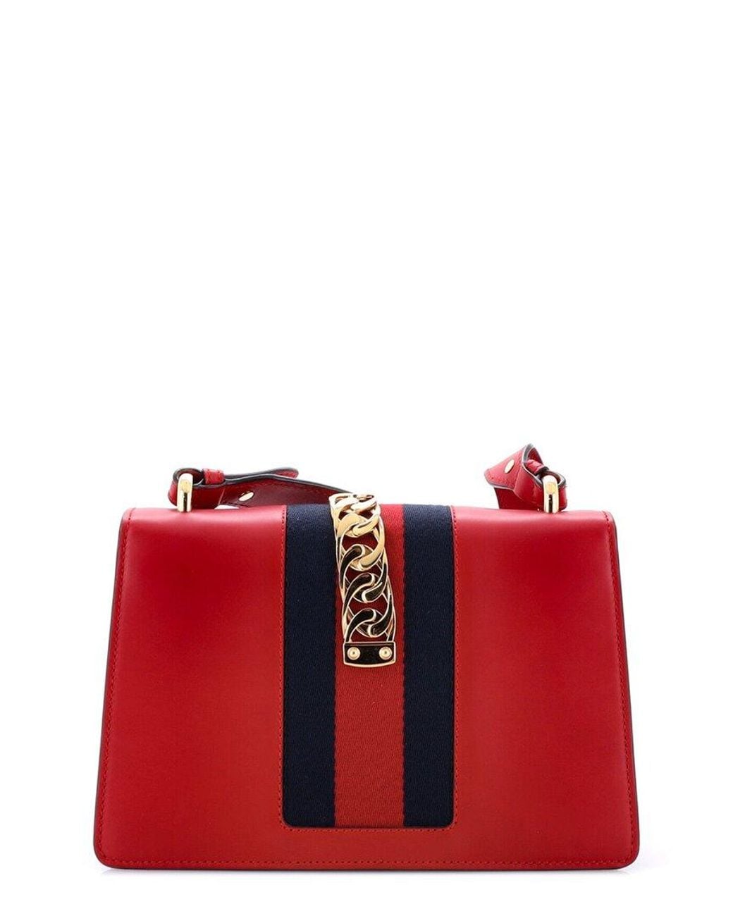 Gucci Red Leather Sylvie Shoulder Bag Small (Authentic Pre-Loved)