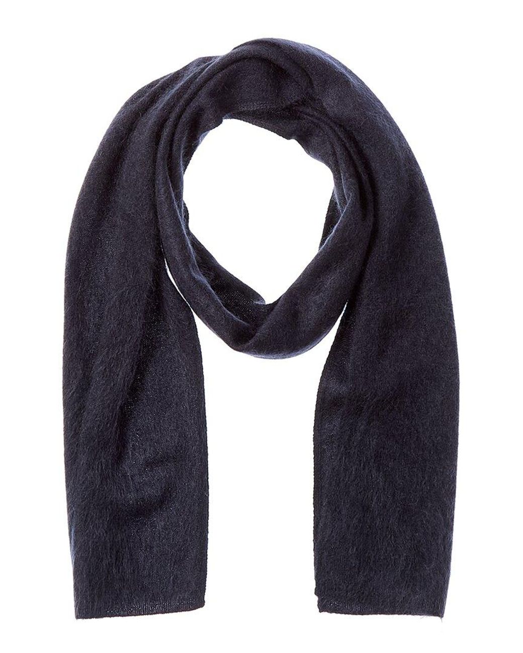 Amicale Blue Cashmere Brushed Cashmere Hat & Scarf Set