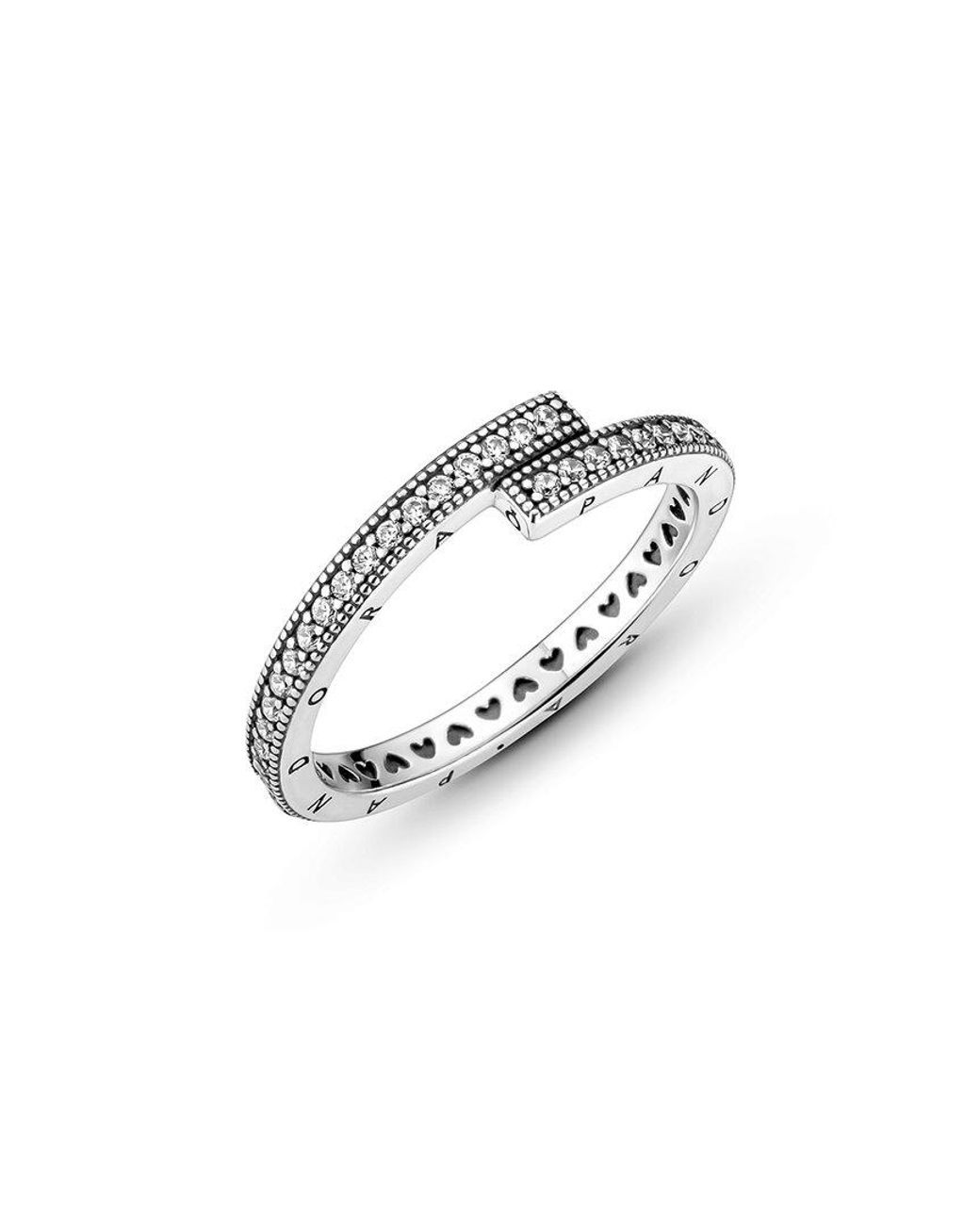 Pandora White Signature Cz Sparkling Overlapping Ring