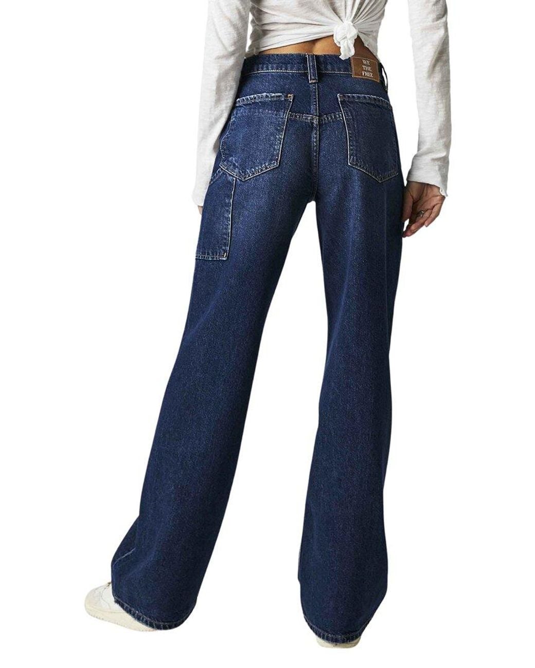 Free People Blue Tinsley Baggy High Rise Boyfriend Jean