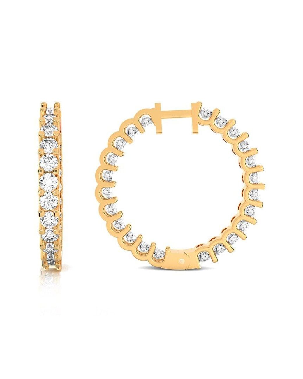 Amairah Metallic Rose Over 5.00 Ct. Tw. Lab-Grown Diamond Hoop Earrings