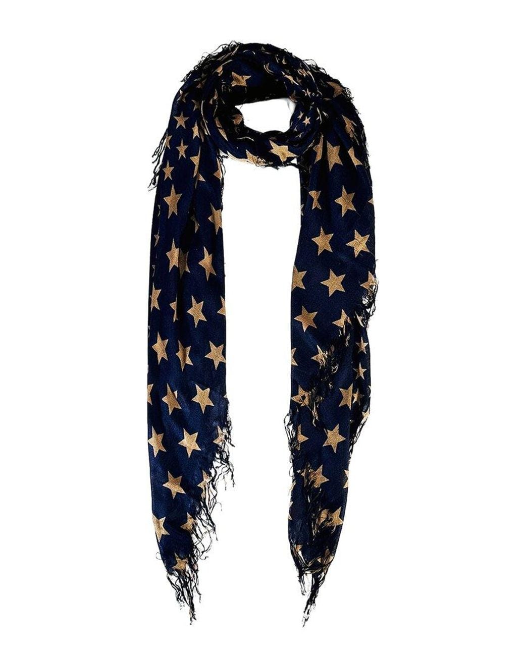 Blue Pacific Blue Stars Cashmere-Blend Scarf