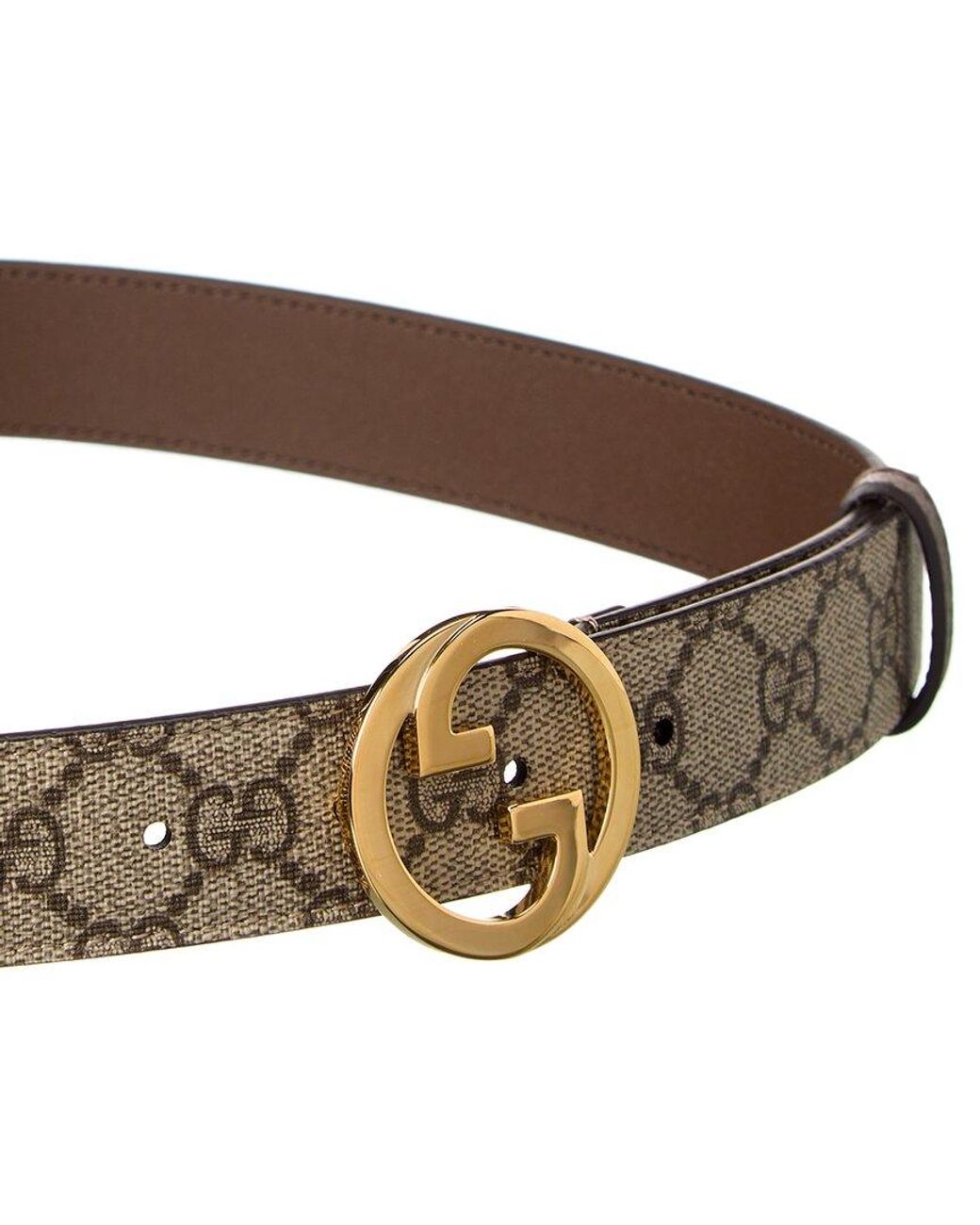 Gucci Brown Blondie GG Supreme Canvas & Leather Belt