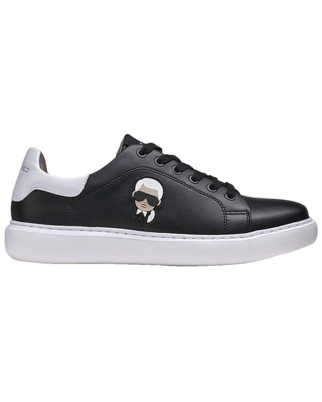 Karl Lagerfeld Black Leather Sneaker for men