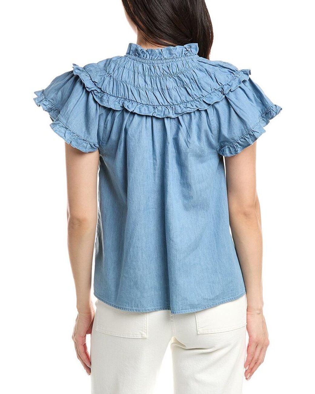 Sail To Sable Blue Flutter Top