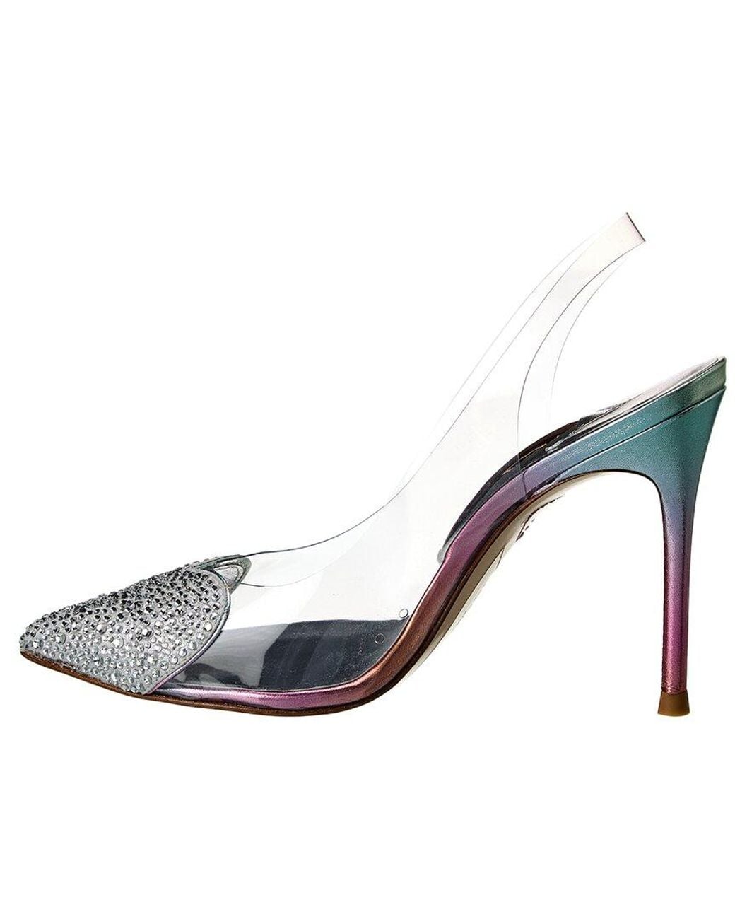 Sophia Webster White Amora Vinyl & Leather Slingback Pump