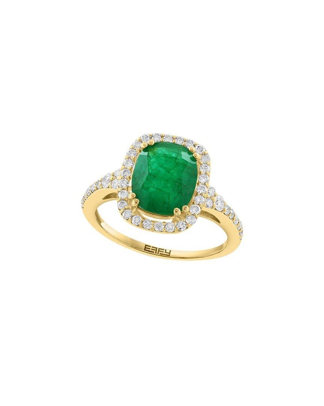 Effy Fine Jewelry Green 14K 3.04 Ct. Tw. Diamond & Emerald Ring