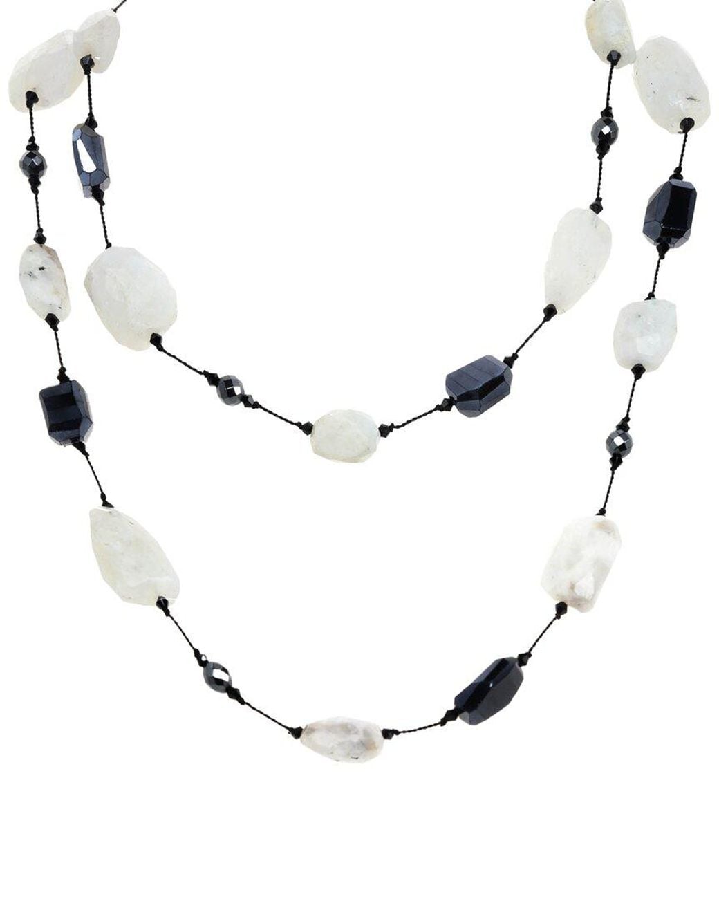 Margo Morrison Metallic Coated Spinel, Moonstone, Hematite Necklace