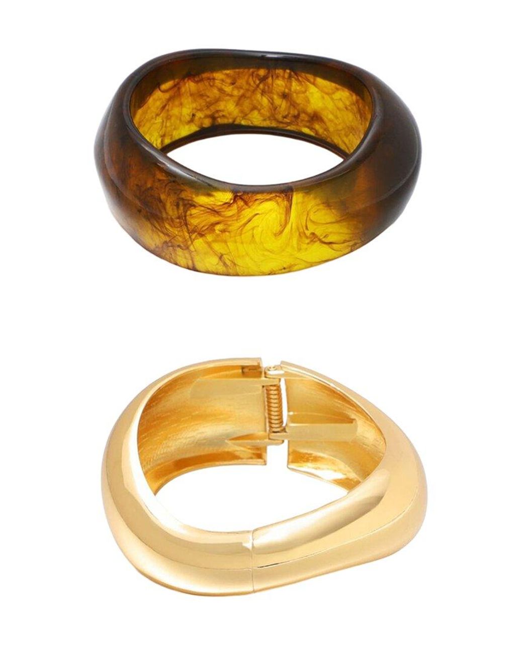 Adornia Metallic Chunky Bangle Bracelet Set