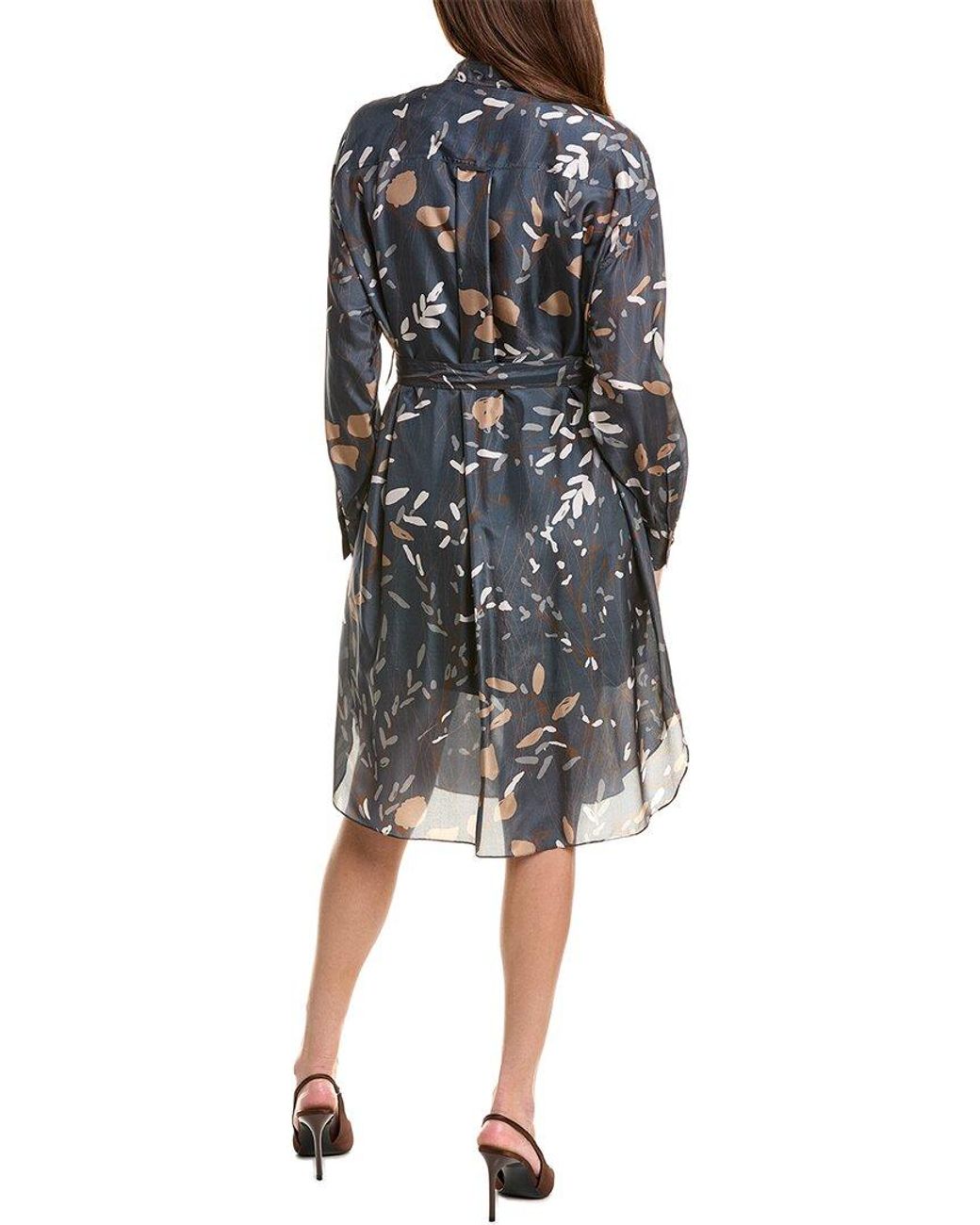 Brunello Cucinelli Black Silk Shirtdress