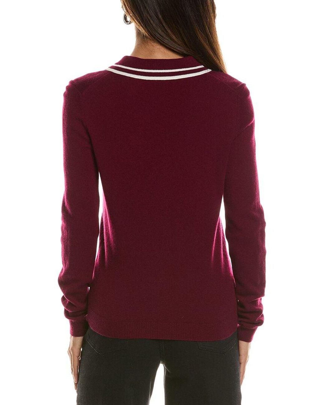 Bruno Magli Red Double Tipped Wool & Cashmere-Blend Polo Sweater