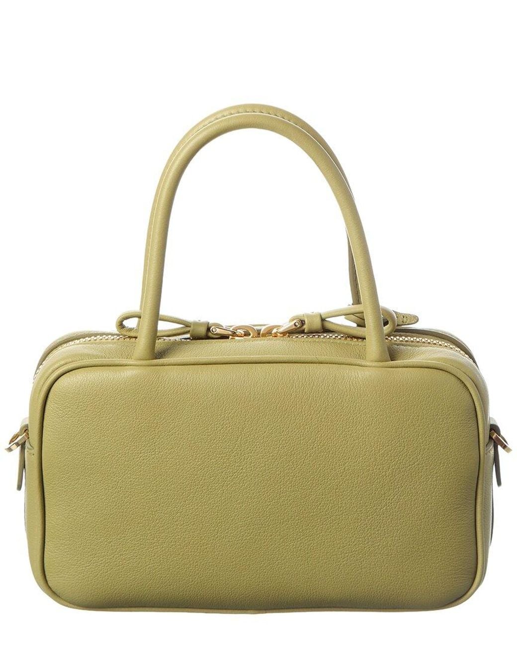 Prada Green Triangle Leather Shoulder Bag