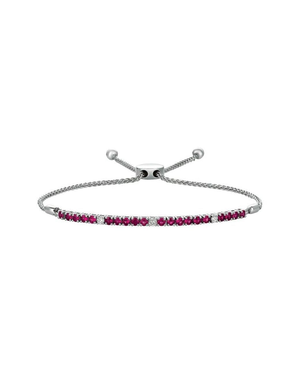 Le Vian White Le Vian Passion Ruby 14k 1.34 Ct. Tw. Diamond & Ruby Bolo Bracelet