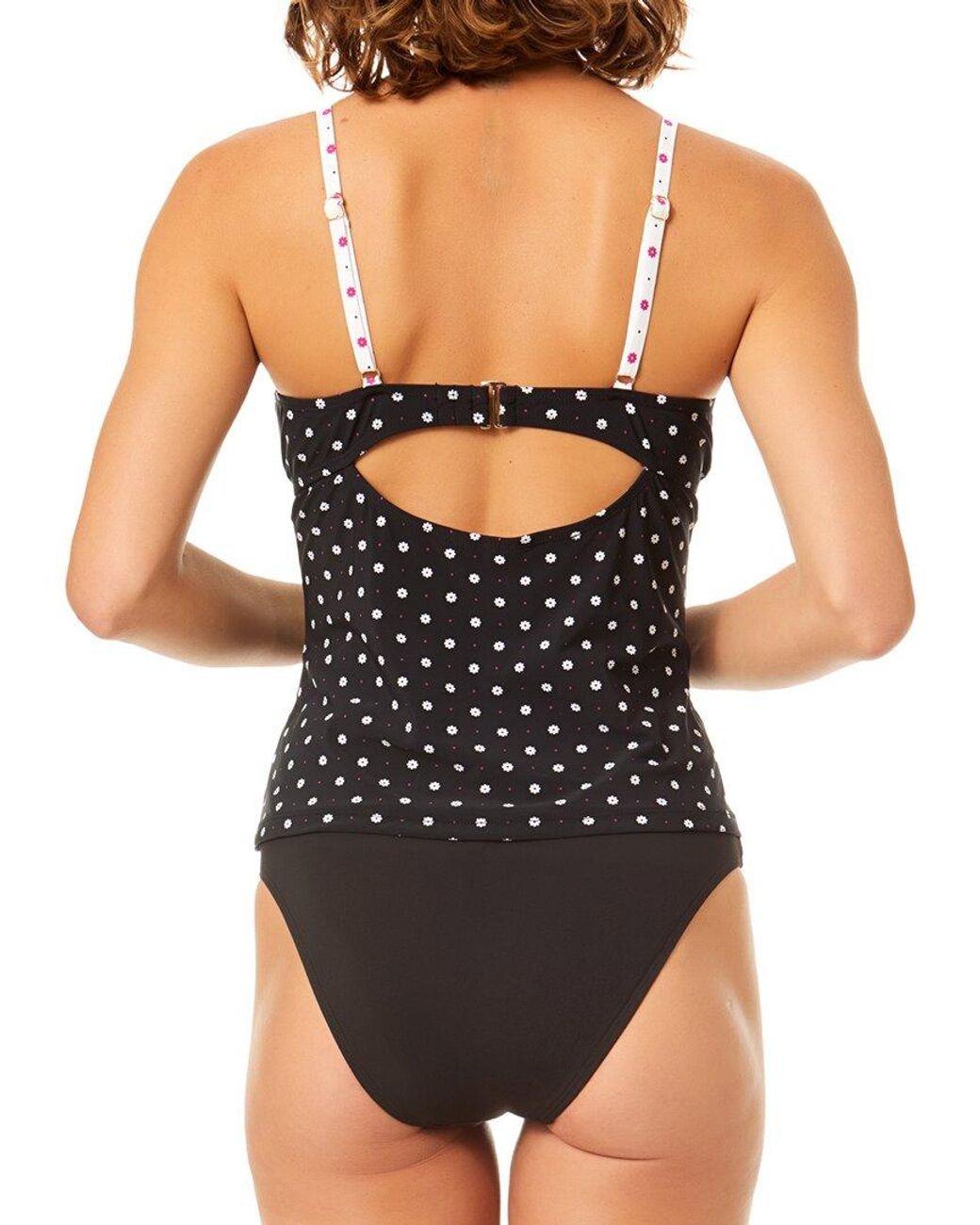 Cece Black Ruffle V-Wire Tankini