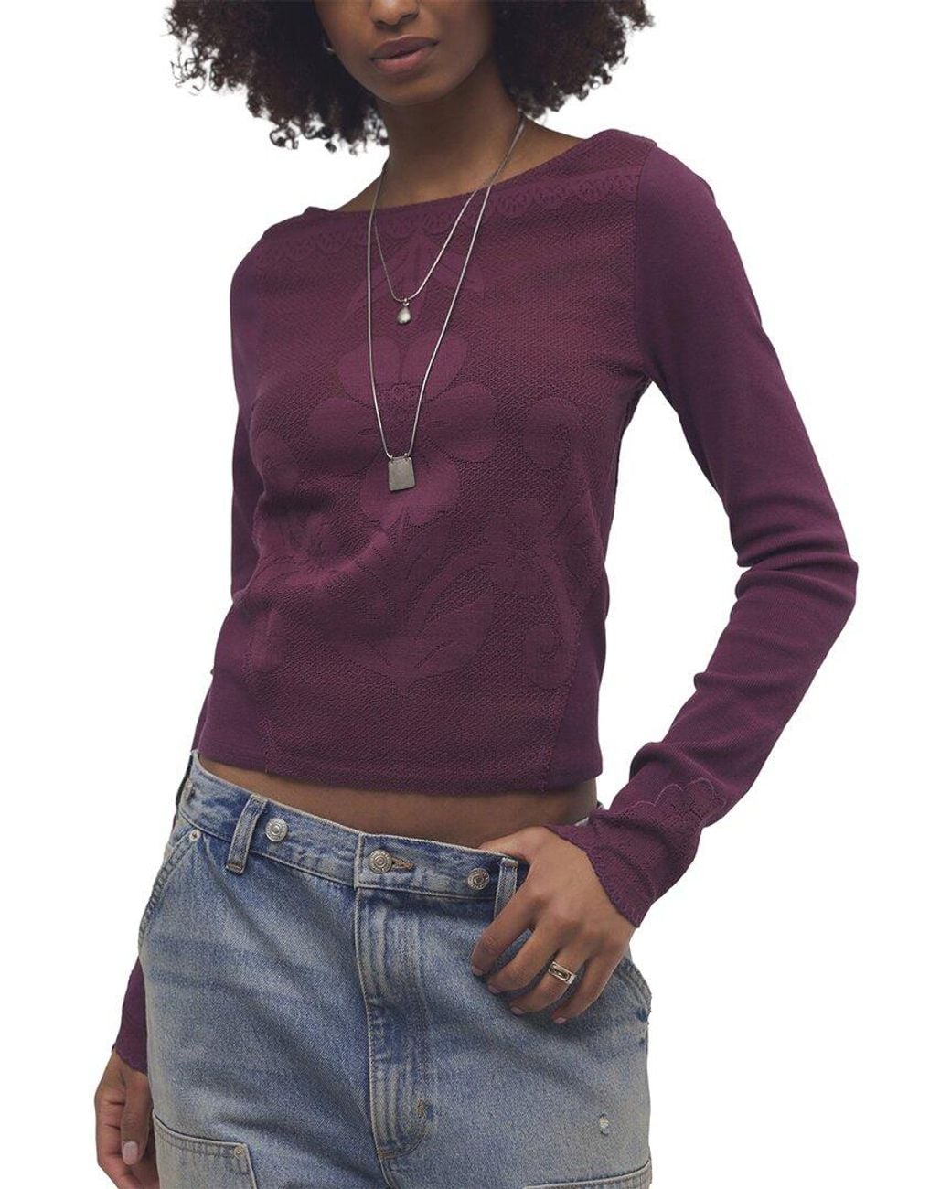 Free People Purple Delilah Top