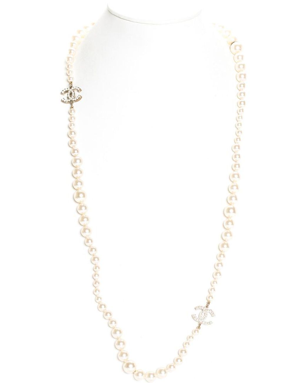 Chanel Gold-tone Faux Pearl Cc Pearl 