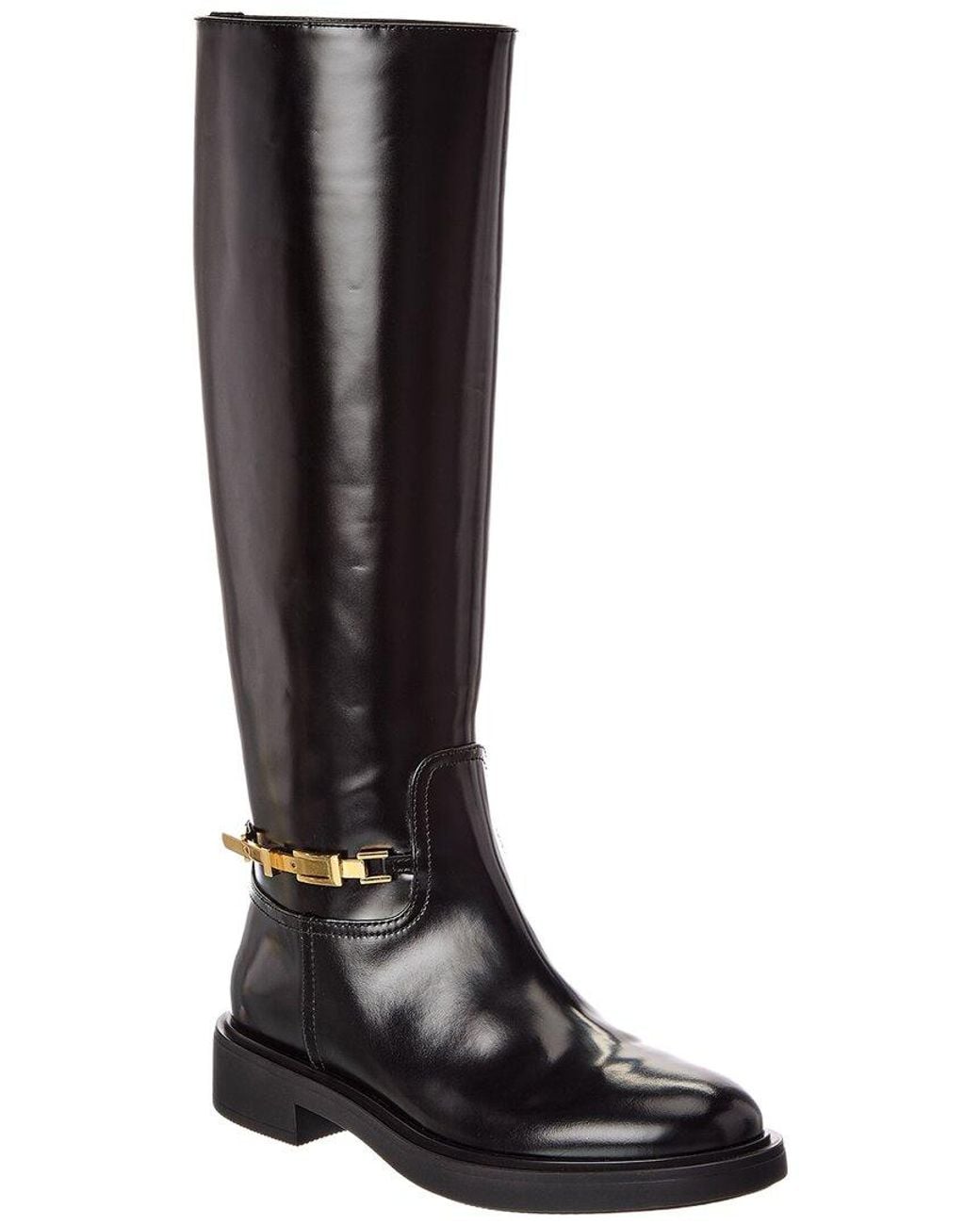 Gianvito Rossi Black Martine 20 Leather Knee-High Boot