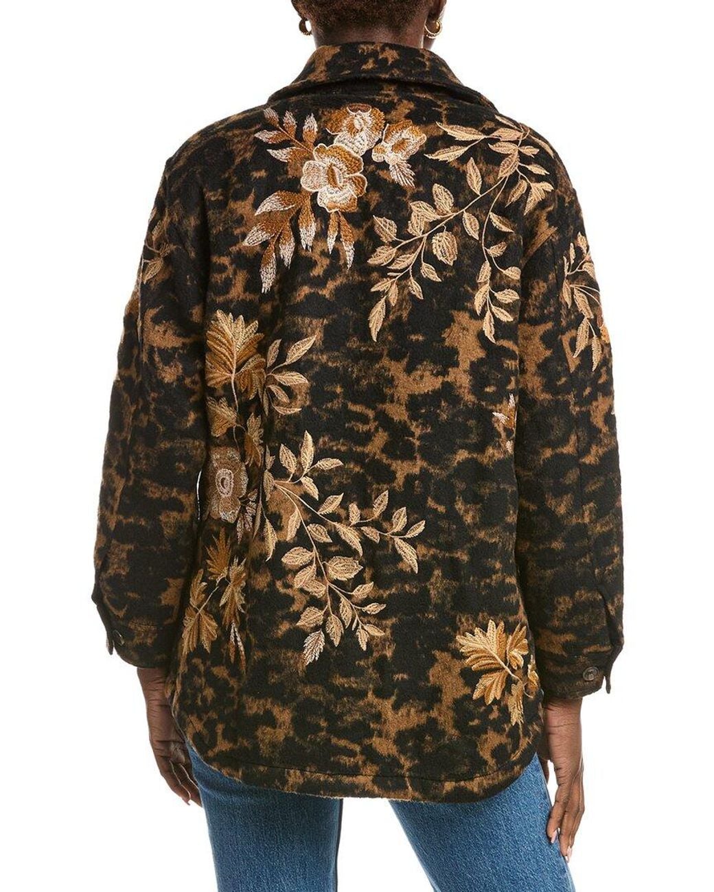 Johnny Was Brown Oversized Shirt Jacket