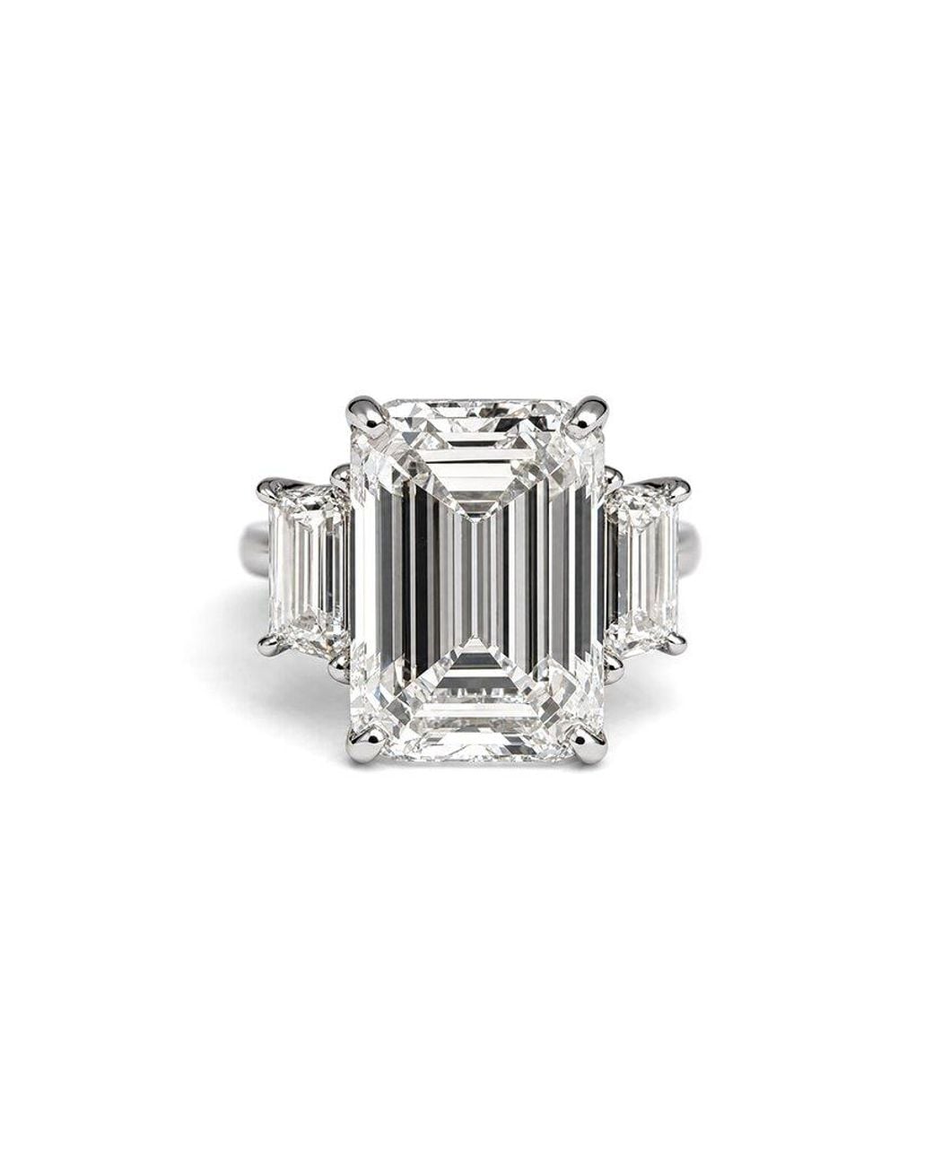 Prince Diamond & Jewelry White 14K 12.00 Ct. Tw. Lab-Grown Diamond Three-Stone Ring