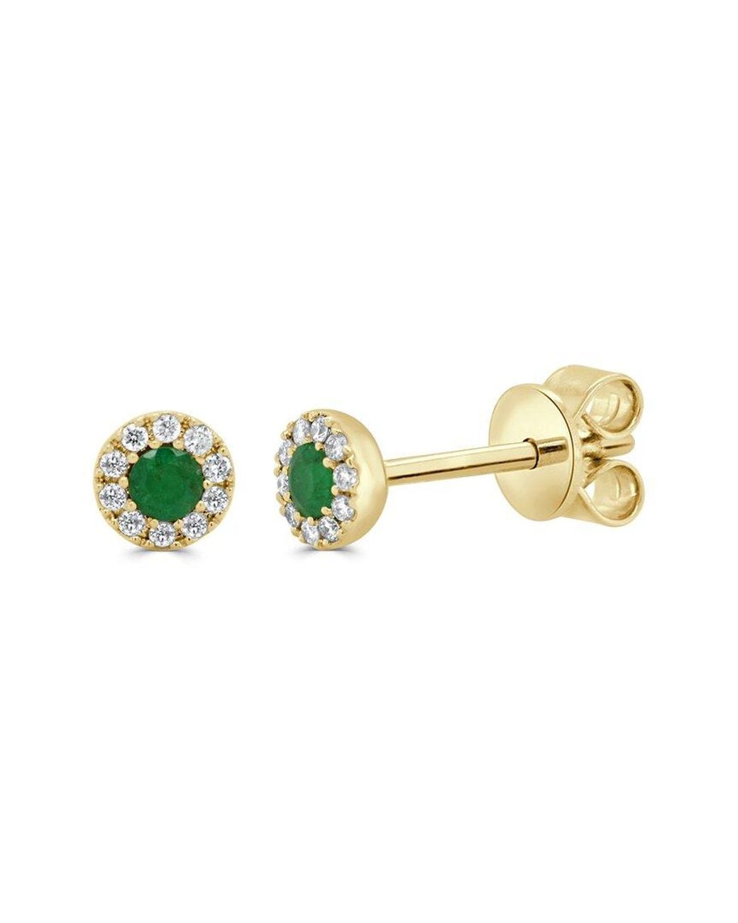 Sabrina Designs Metallic 14K 0.19 Ct. Tw. Diamond Emerald Stud Earring