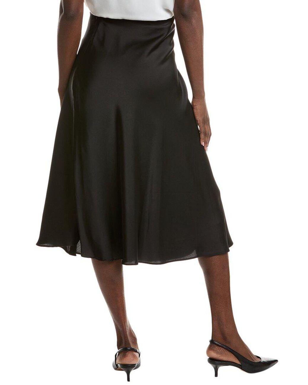 Cece Black Bias Midi Skirt