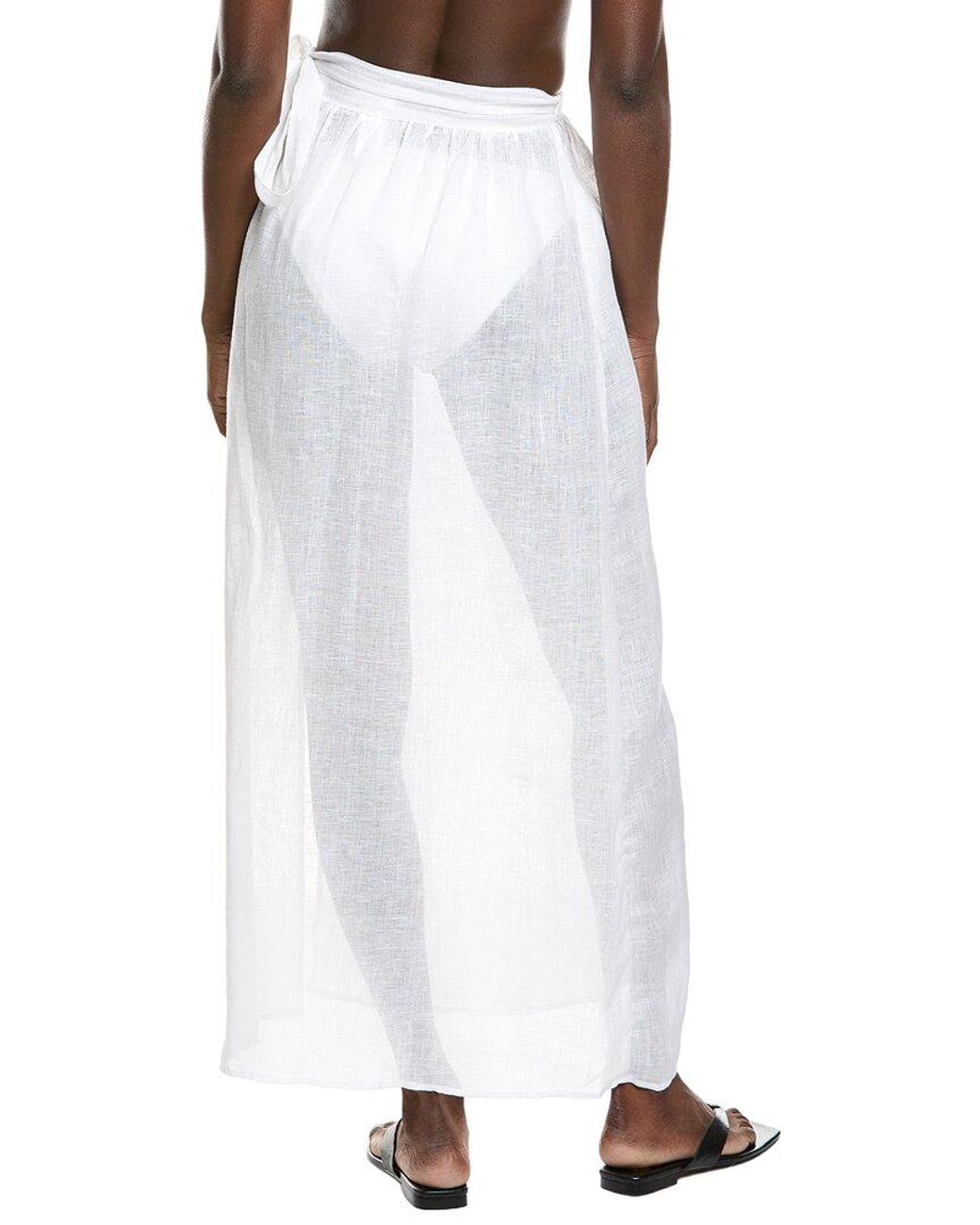 Vitamin A White Vera Linen Wrap Skirt