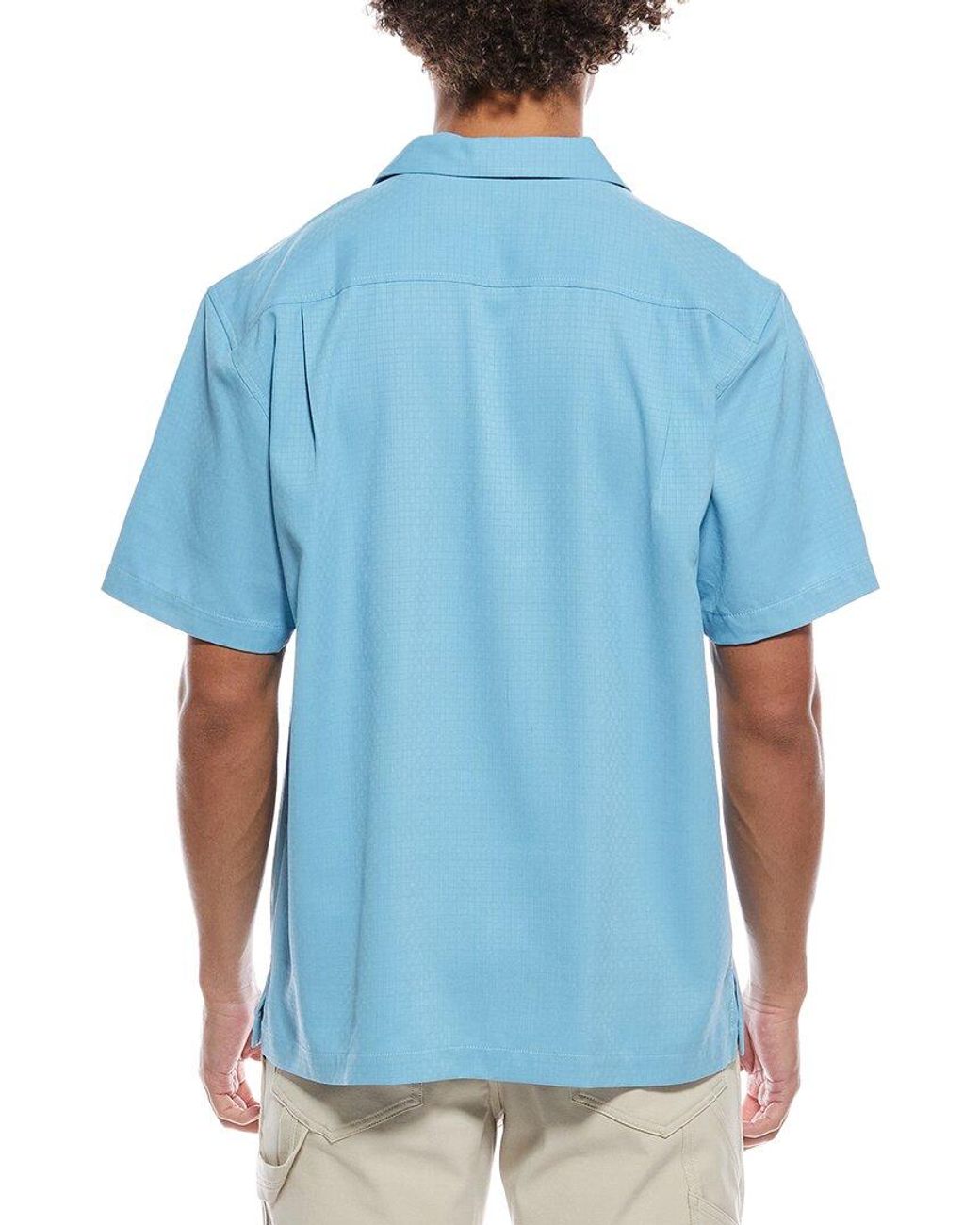 Tommy Bahama Blue Coastal Breeze Check Silk-Blend Shirt for men
