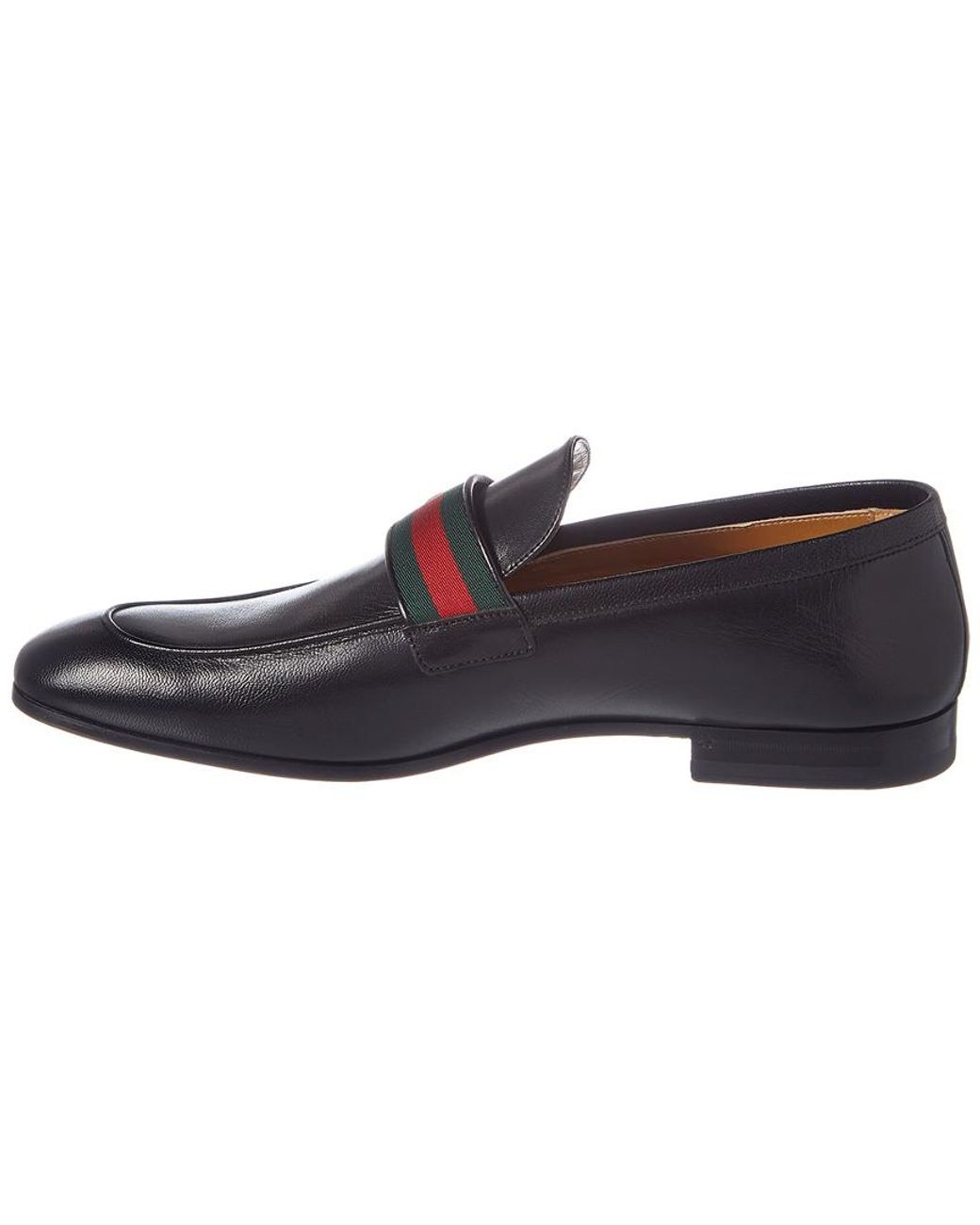 leather loafer with gg web