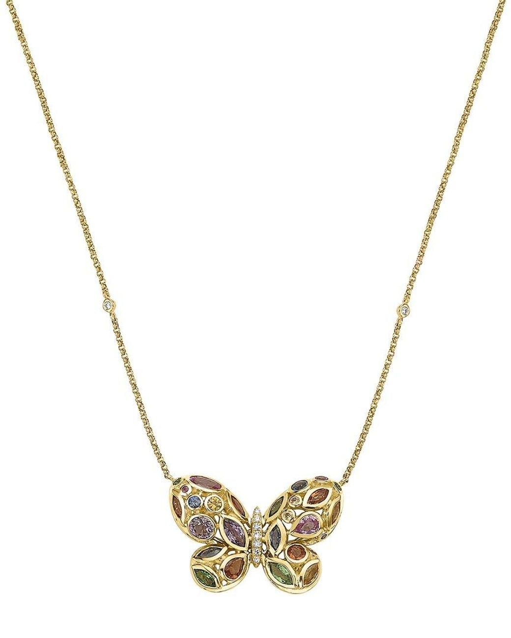 Effy Fine Jewelry Metallic 14K 2.51 Ct. Tw. Diamond & Gemstone Necklace