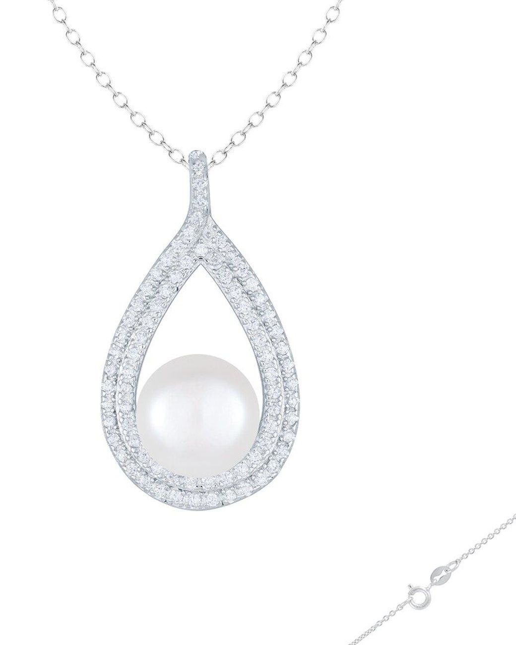 Splendid White 10-11Mm Pearl Cz Pendant