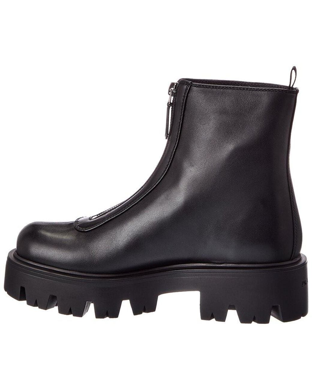 Prada Black Zipper Leather Boot