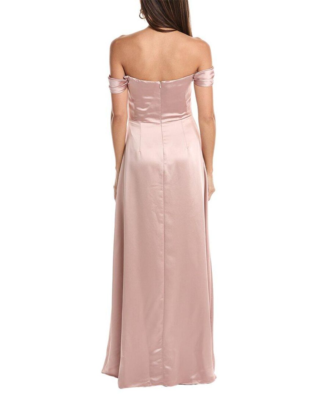 The Dessy Group Pink Dessy Collection Off-The-Shoulder Gown