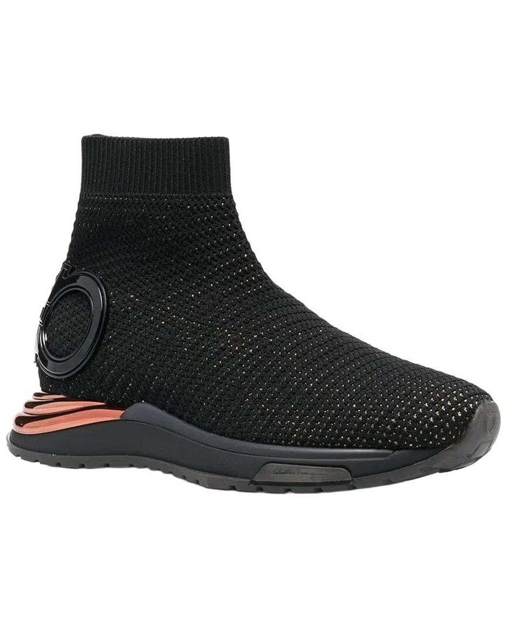 Ferragamo Black Gardena Leather Sneaker