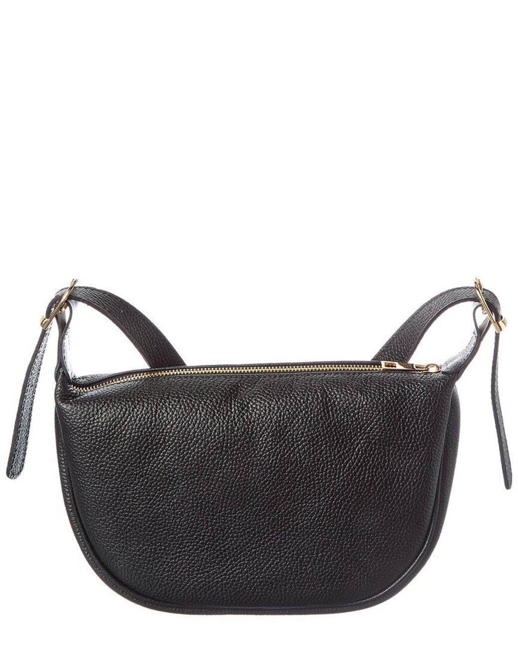 Italian Leather Black Shoulder Bag