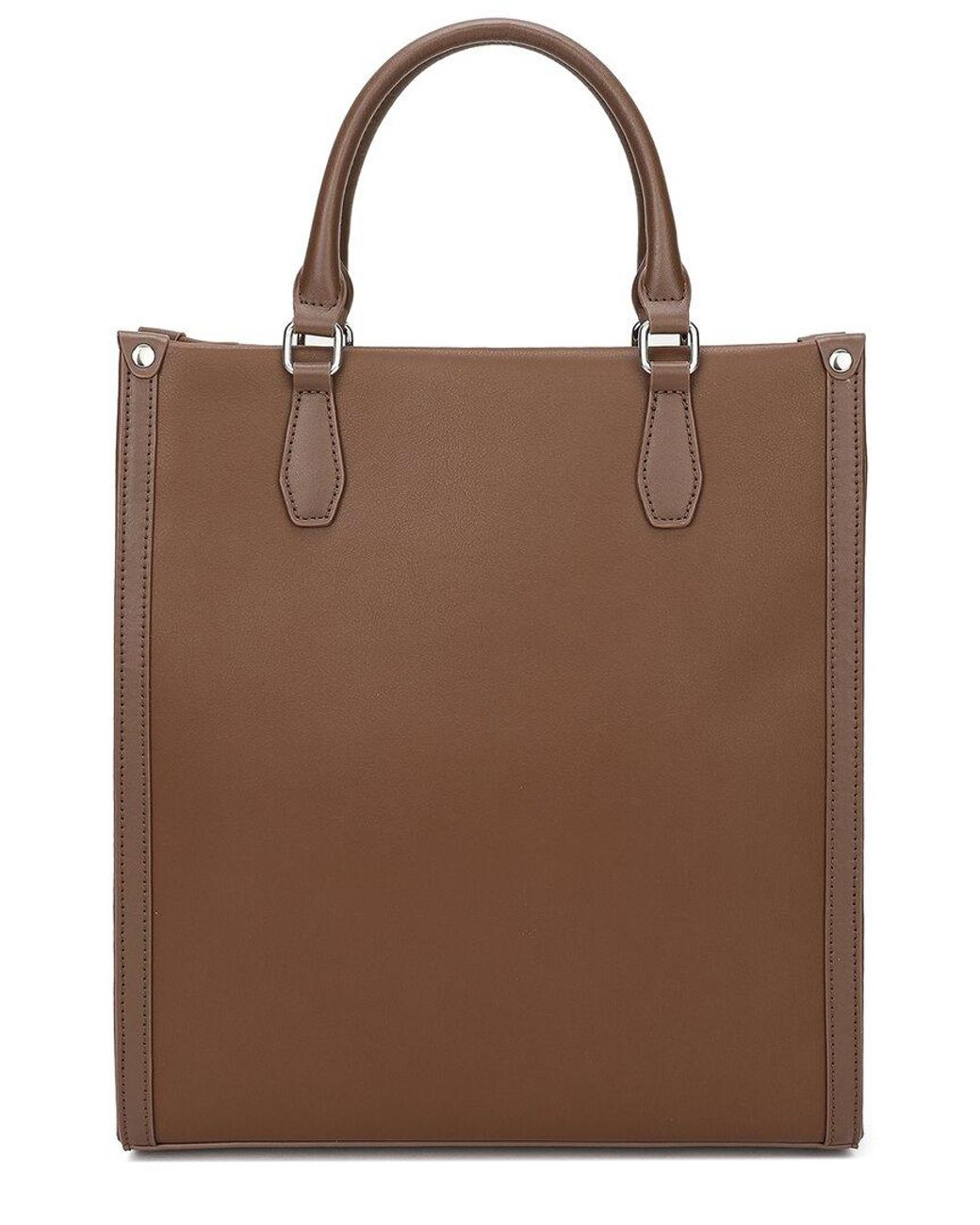 Tiffany & Fred Paris Two Handle Leather Tote in Brown | Lyst