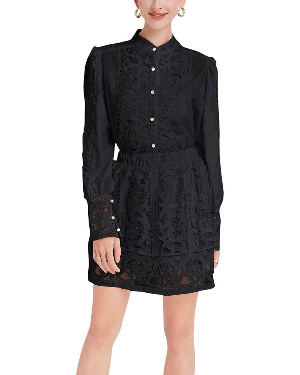 Kaimilan Black 2Pc Blouse & Skirt Set