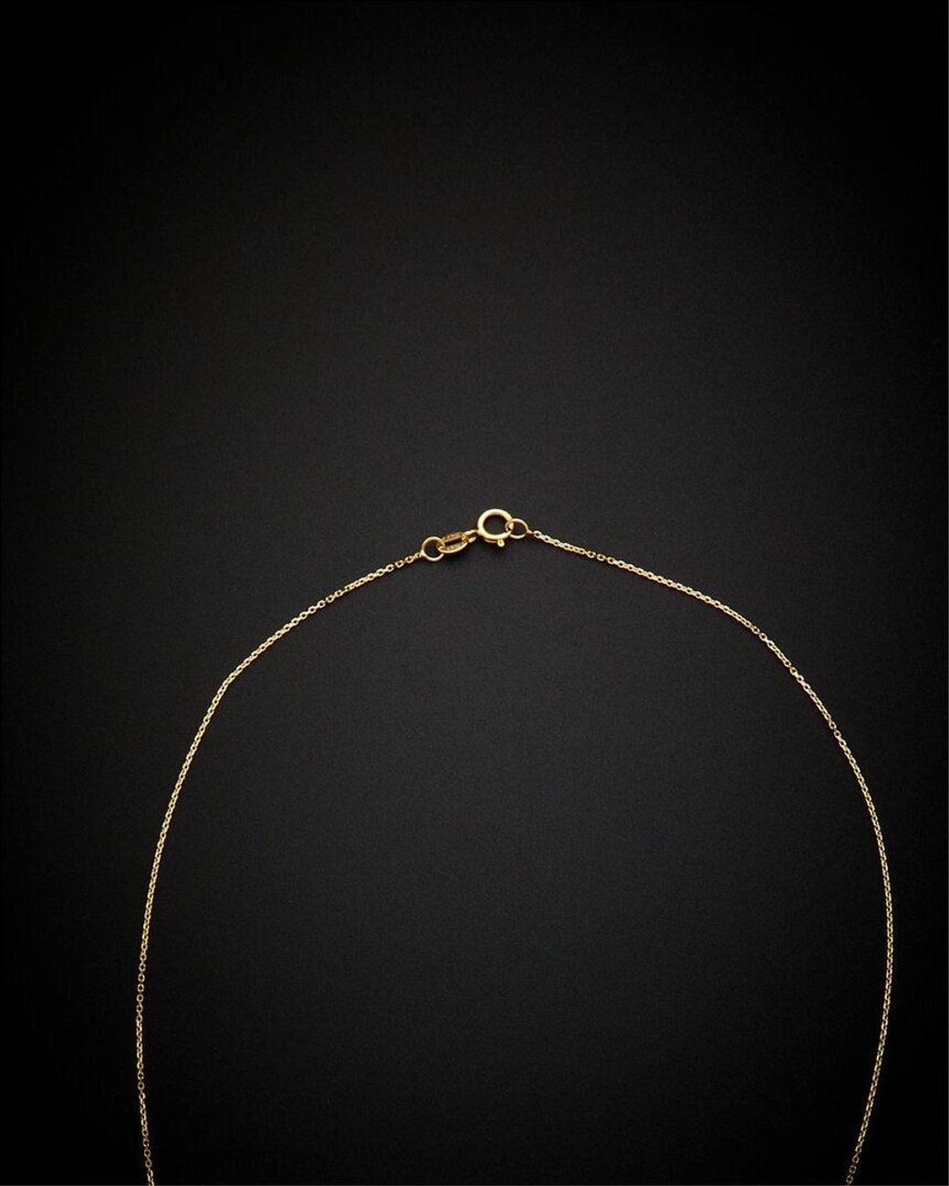 Italian Gold Black 14k Station Necklace