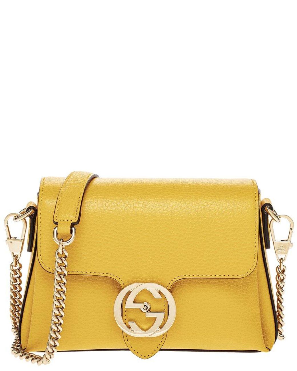 Gucci Small Interlocking GG Leather Shoulder Bag in Yellow | Lyst