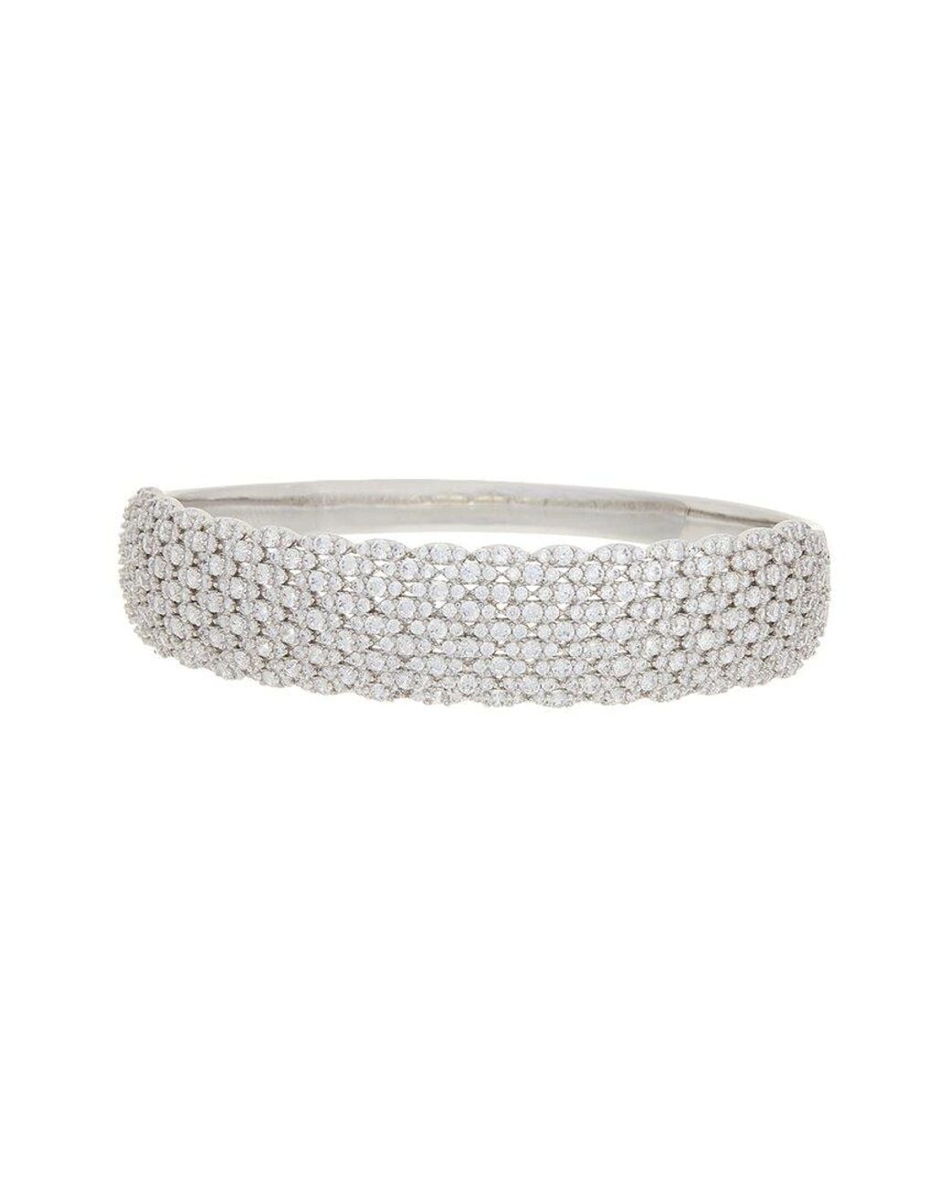 Juvell White 18K Plated Cz Bangle Bracelet