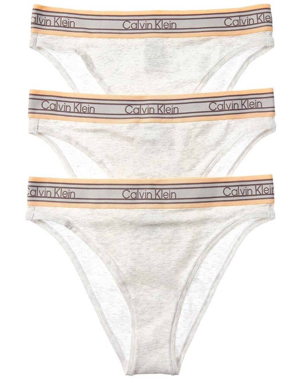 Calvin Klein White 3Pk Icon Stripe High-Leg
