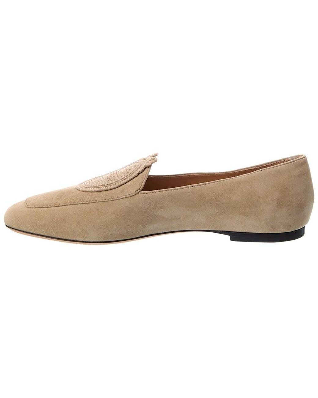 Dior White Medallion Suede Loafer