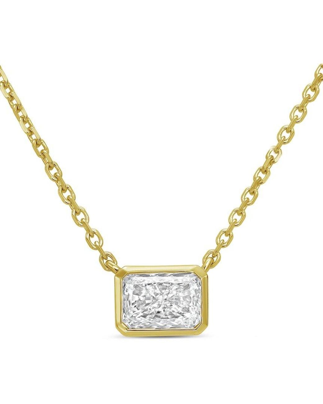 Diana M Metallic Diana M. 14K 15.00 Ct. Tw. Lab-Grown Diamond Pendant Necklace